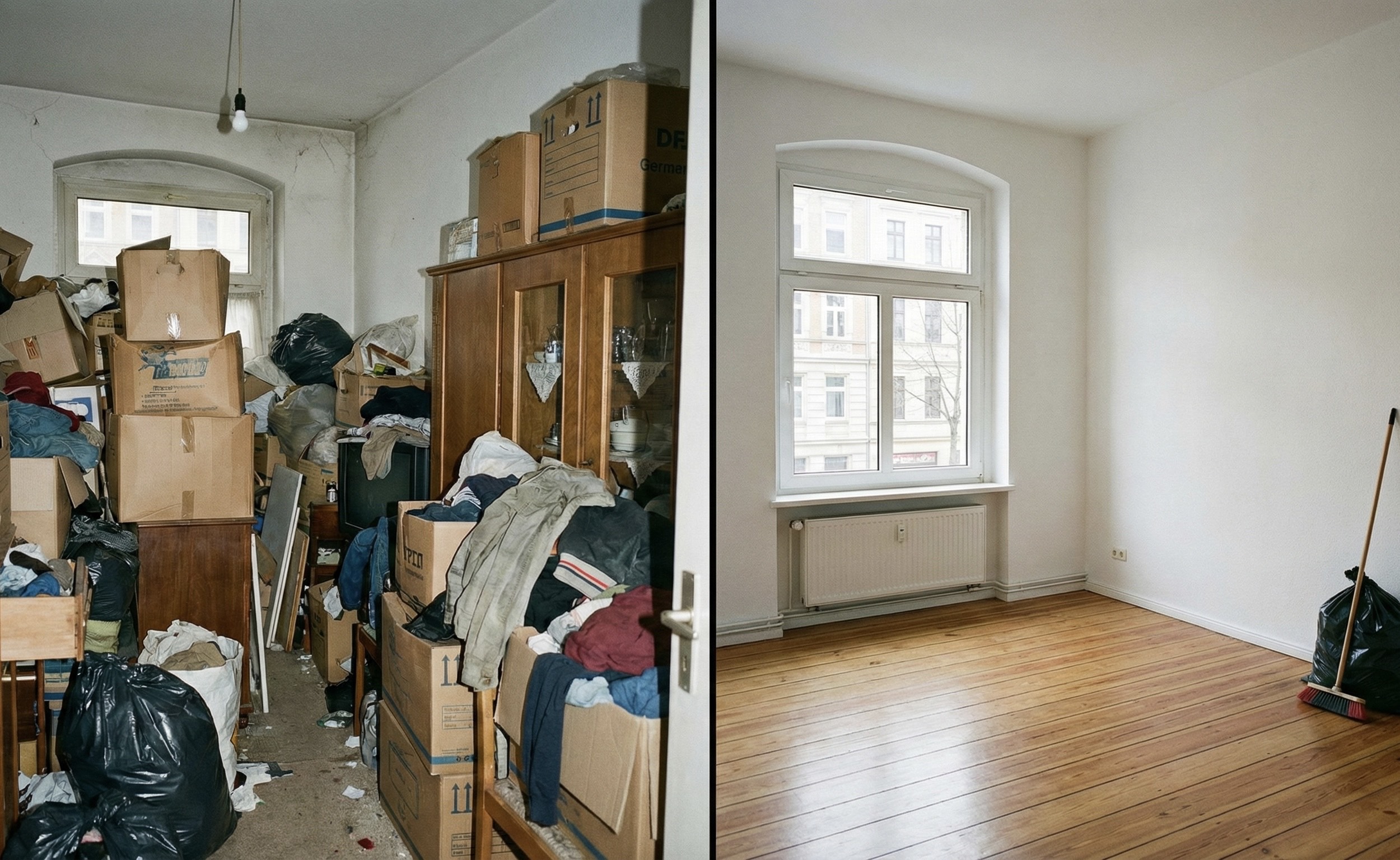 Vorher-Nachher - Wohnungsauflösung, Nürnberg-Gostenhof