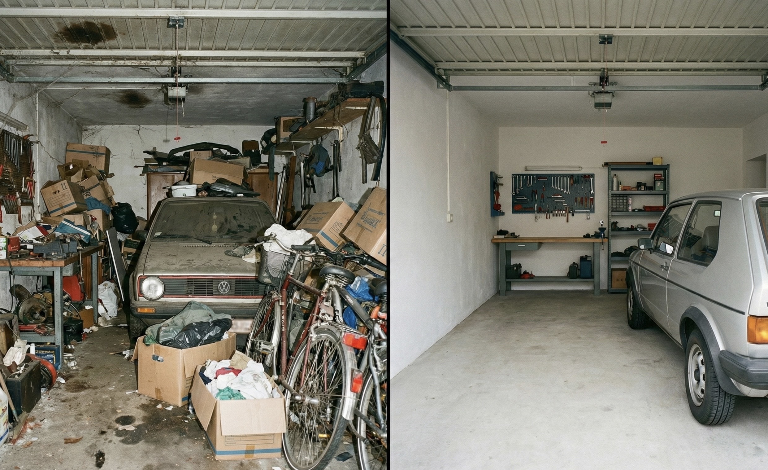 Vorher-Nachher - Garagenräumung, Schwabach