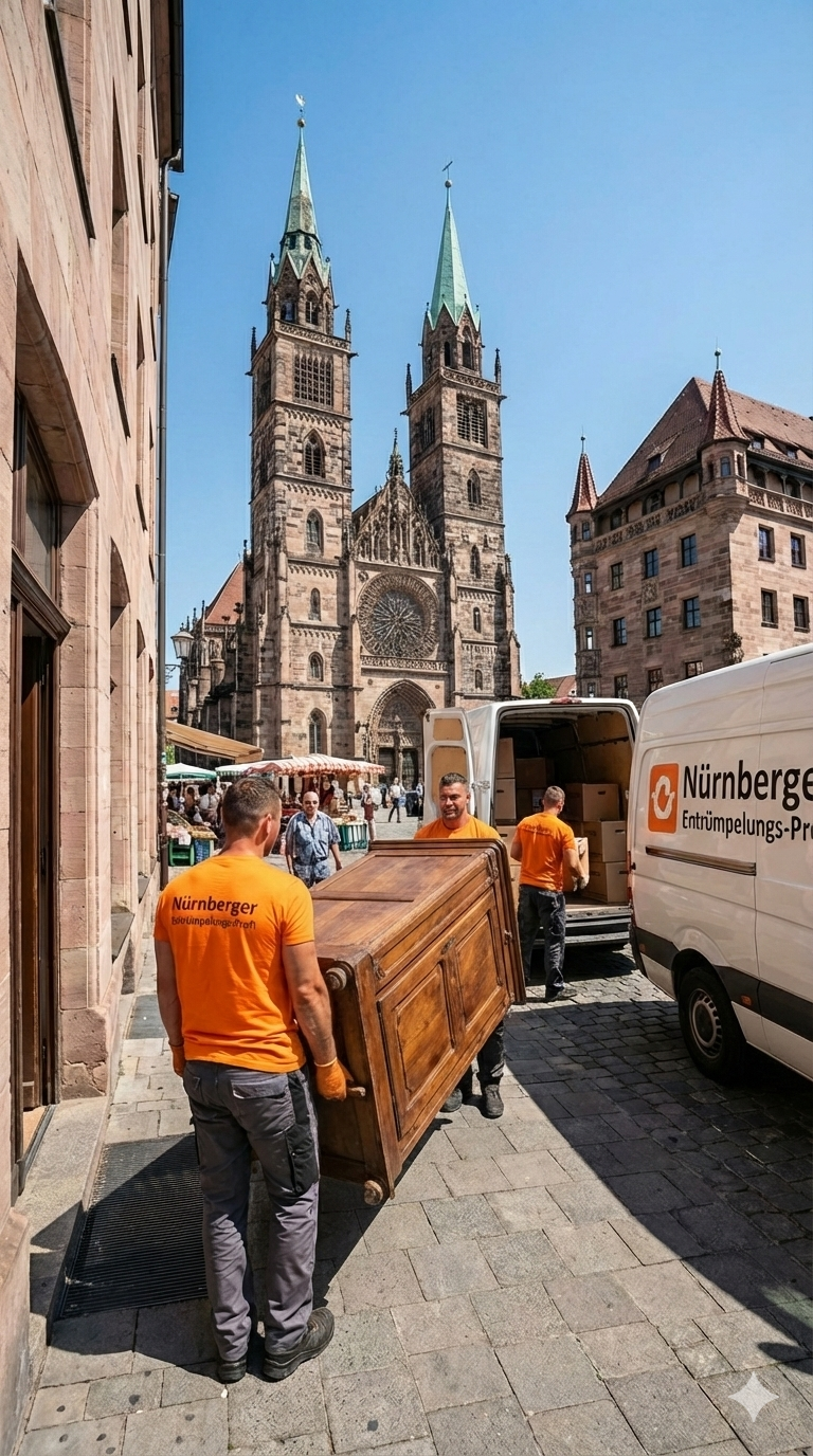 Unser Team bei der Arbeit vor der Lorenzkirche in Nürnberg
