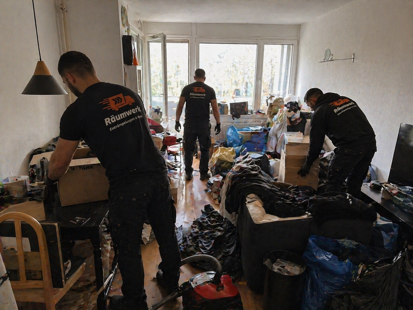Räumwerk-Team bei einer sensiblen Messie-Wohnungsräumung — diskret und respektvoll